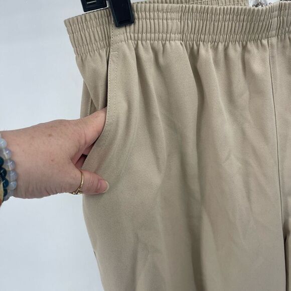 Draper's & Damon's Womens Cropped Pants Elastic Waist Pockets Casual Tan 18P - Picture 10 of 11